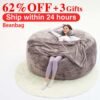 3FT/4FT/5FT/Jumbo Bean Bag Chair ?C High-Rebound Memory Foam Lazy Sofa with Removable Flannel Cover